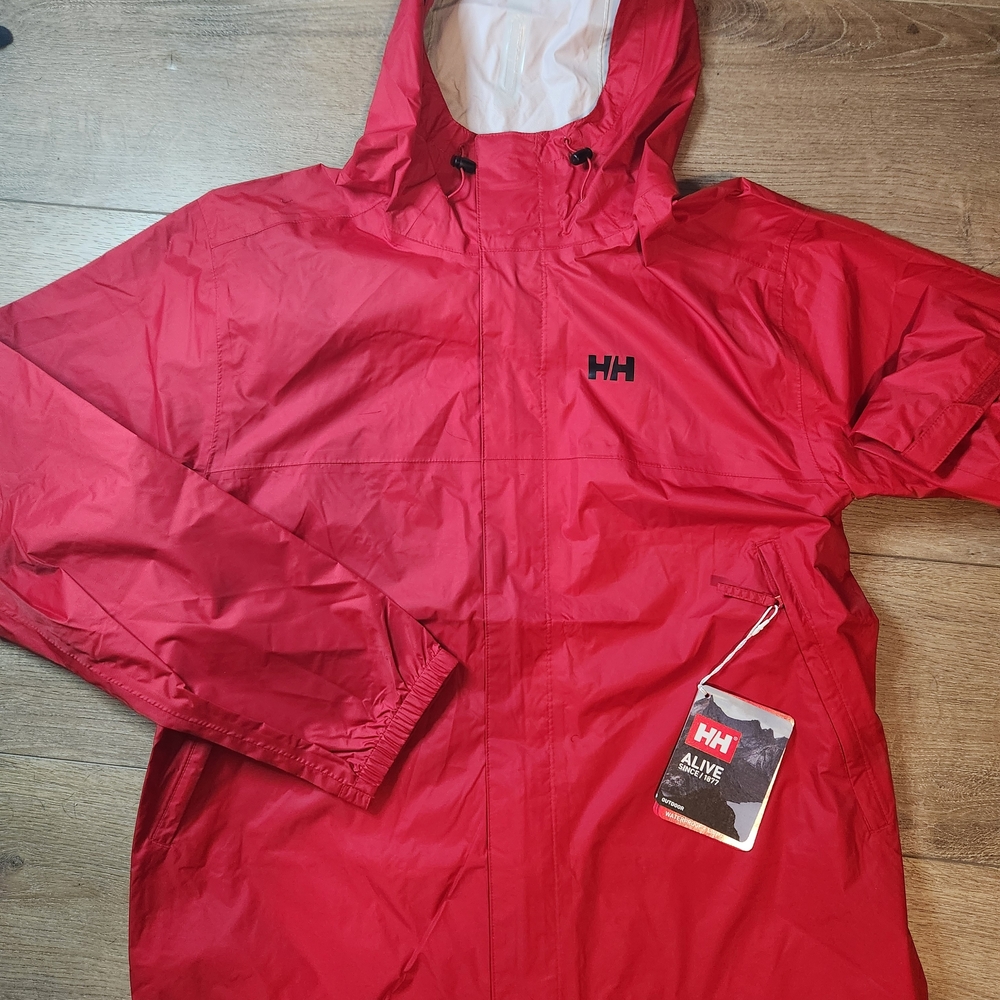 Helly Hansen Tech Performance Men's Loke Waterproof Red Jacket Sz XL